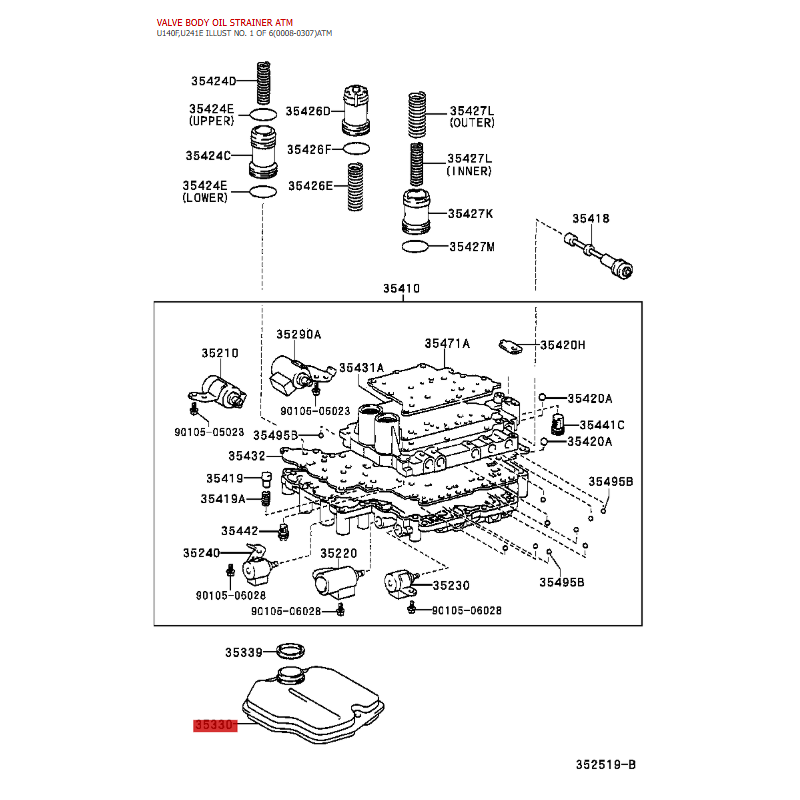 cópia do filtro Torica para caixa de câmbio automática para Toyota Rav4 (2000 a 2012) - Original Toyota Land Cruiser
