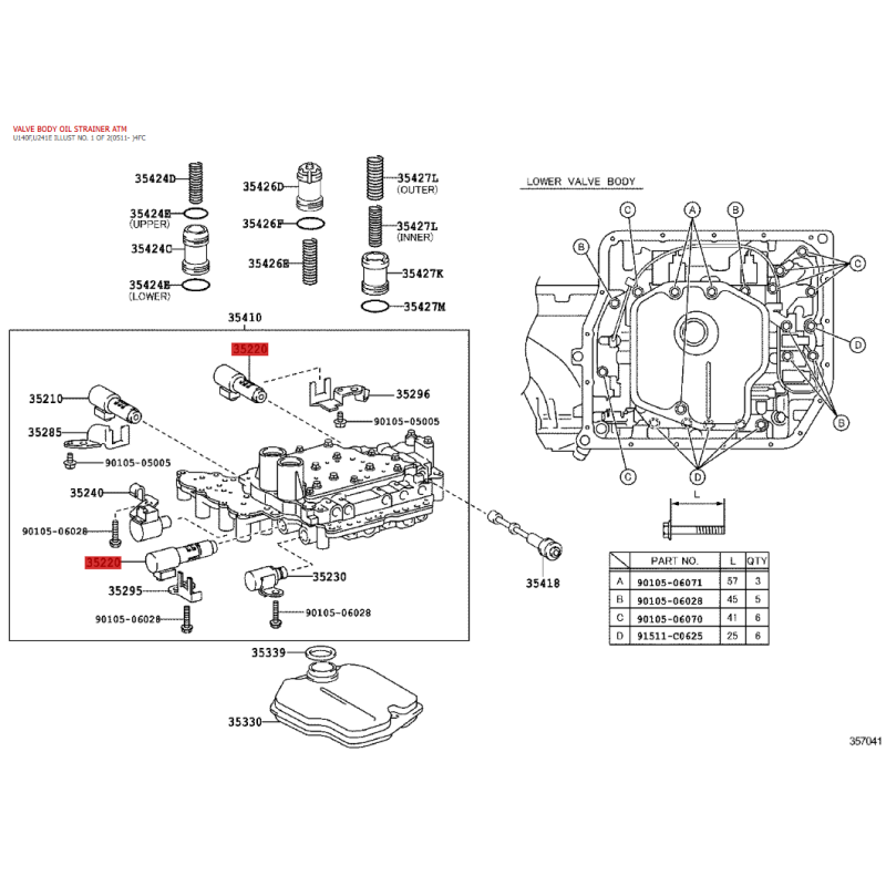 Conjunto solenoide control embrague N-2(ATM) para Toyota Rav4 (2005 a 2012) - Original Toyota Land Cruiser