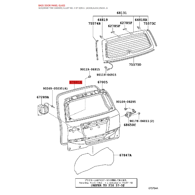 Complete rear door seal for Toyota Land Cruiser J10 - Original Toyota Land Cruiser
