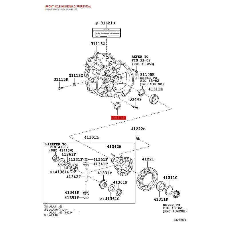 Halten Sie die Getriebewellenlagerung der Vorderachse für den Toyota Rav4 - Original Toyota Land Cruiser