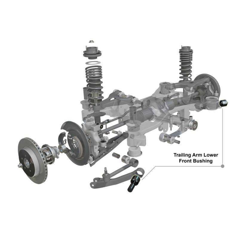Kit de 2 silentblocs renforcés pour la barre longitudinale arrière inférieure (châssis) Mitsubishi Montero V60 / V80 - Pedders