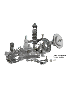 Kit of 2 reinforced lower rear crossmember bushings for... 2