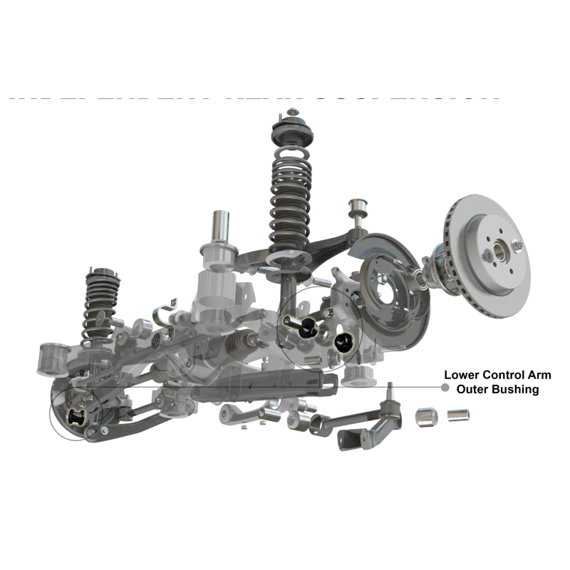 Kit de 2 silentblocks reforçados para a barra transversal traseira inferior do lado do cubo Mitsubishi Montero V60 / V80 - Pedde