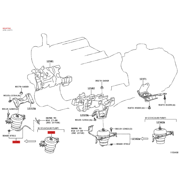 Soutien ou support moteur droit pour Toyota...