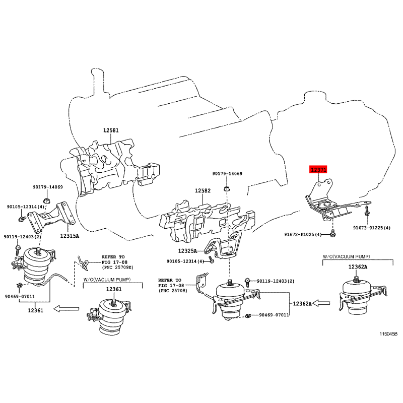 copy of Manual Transmission Support or Bracket, for Toyota Land Cruiser j20 (1VDFTV engine, diesel) - Original Toyota Land Cruis