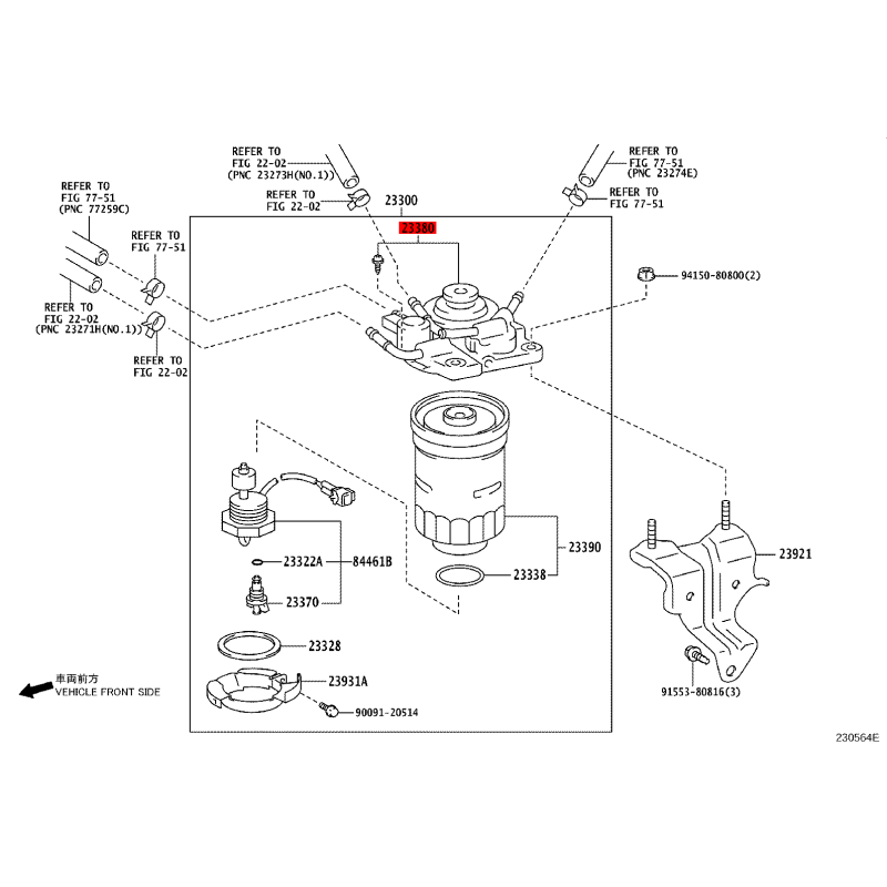 Cópia do filtro de combustível J15 (com aquecedor) - Original Toyota Land Cruiser