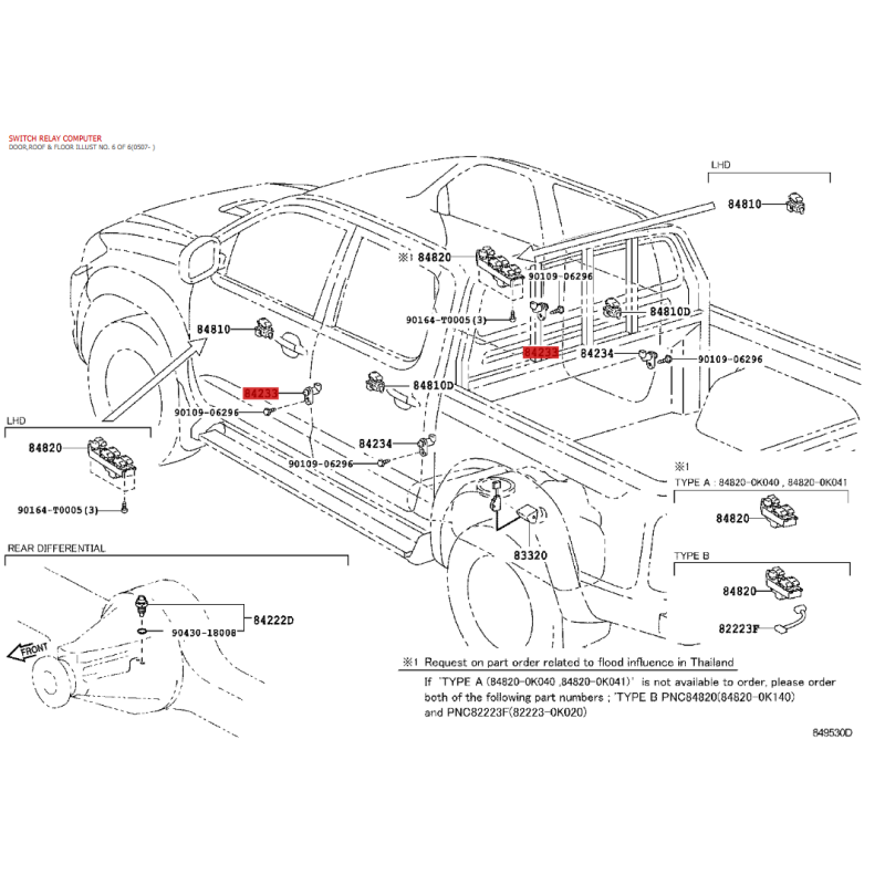 copy of Courtesy door light switch for Toyota Land Cruiser J8 - Original Toyota Land Cruiser