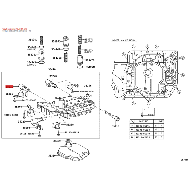 Solenoid clutch control set N-1 (ATM) for Toyota Rav4 (2000 to 2005) - Original Toyota Land Cruiser