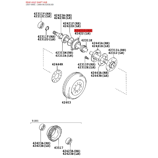 Hinterachslager für Toyota Hilux Vigo (vor...