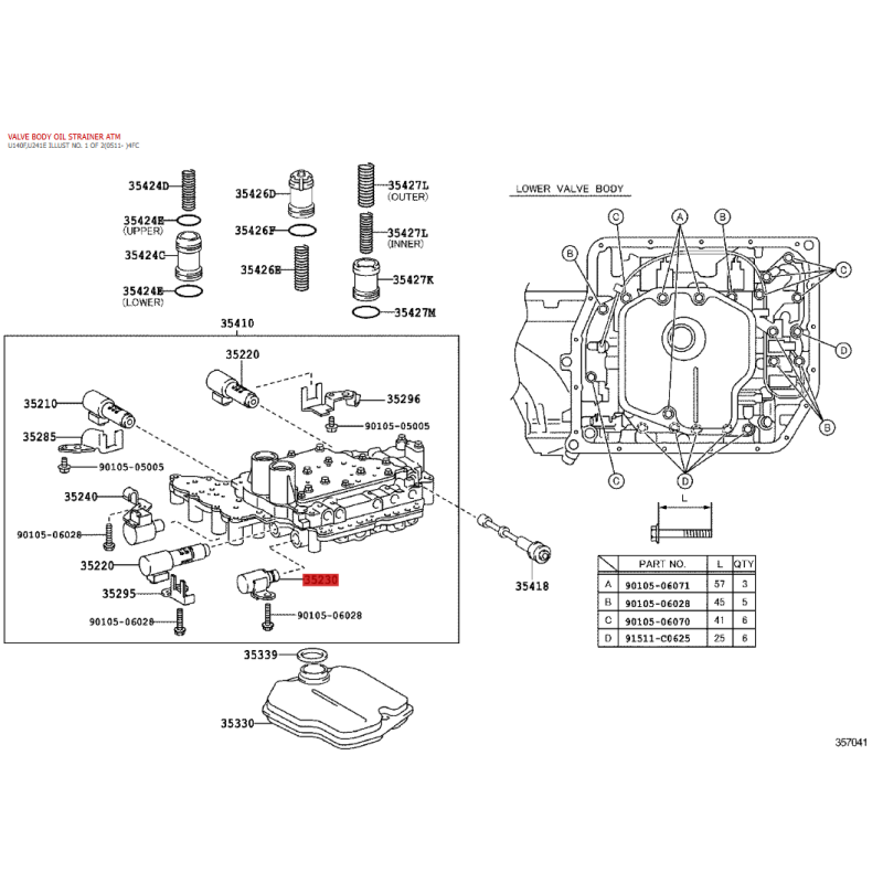 Copie du groupe électrovanne de commande d'embrayage N-1(ATM) pour Toyota Rav4 (2005 à 2012) - Original Toyota Land Cruiser