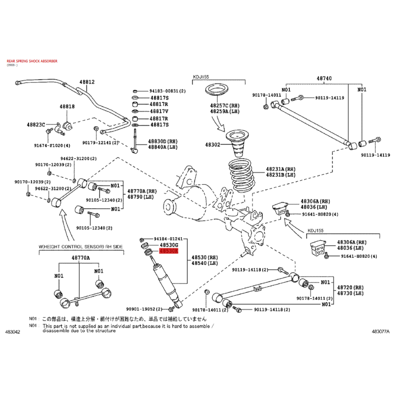 Copia di Silentblock+guarnizione superiore, ammortizzatore posteriore per Toyota Land Cruiser j15 - Originale Toyota Land Cruise