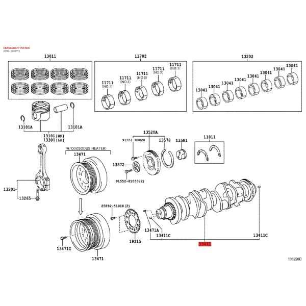 Kurbelwelle für Toyota Land Cruiser J20 Motor...