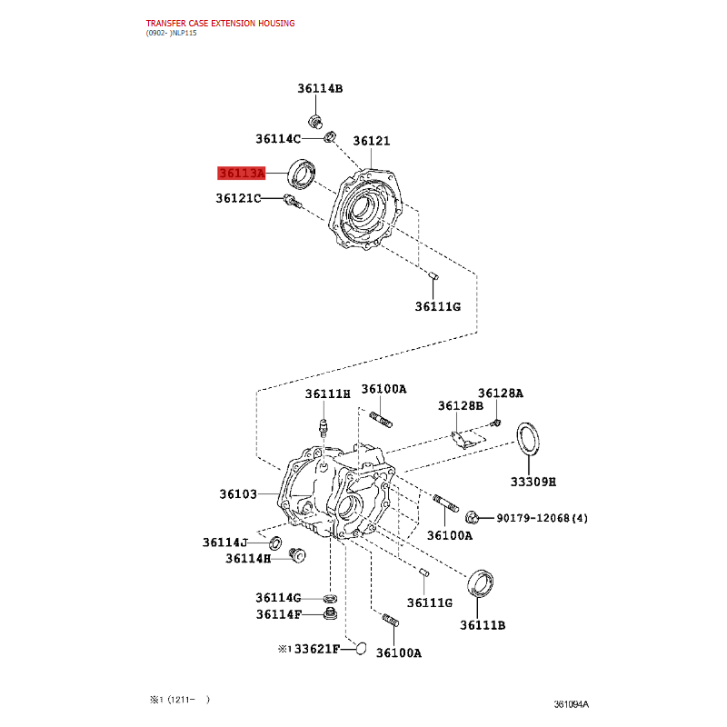 Retén transfer delantera derecho transmision para Toyota Rav4 (2012 al 2015) - Original Toyota Land Cruiser