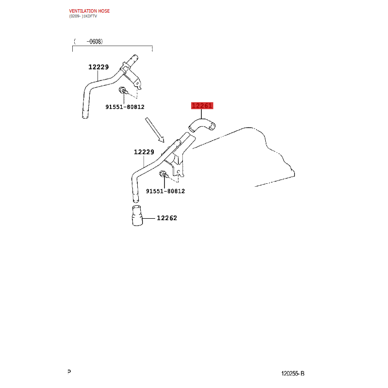 Tuyau de ventilation pour Toyota Land Cruiser J9 / 12 - Original Toyota Land Cruiser