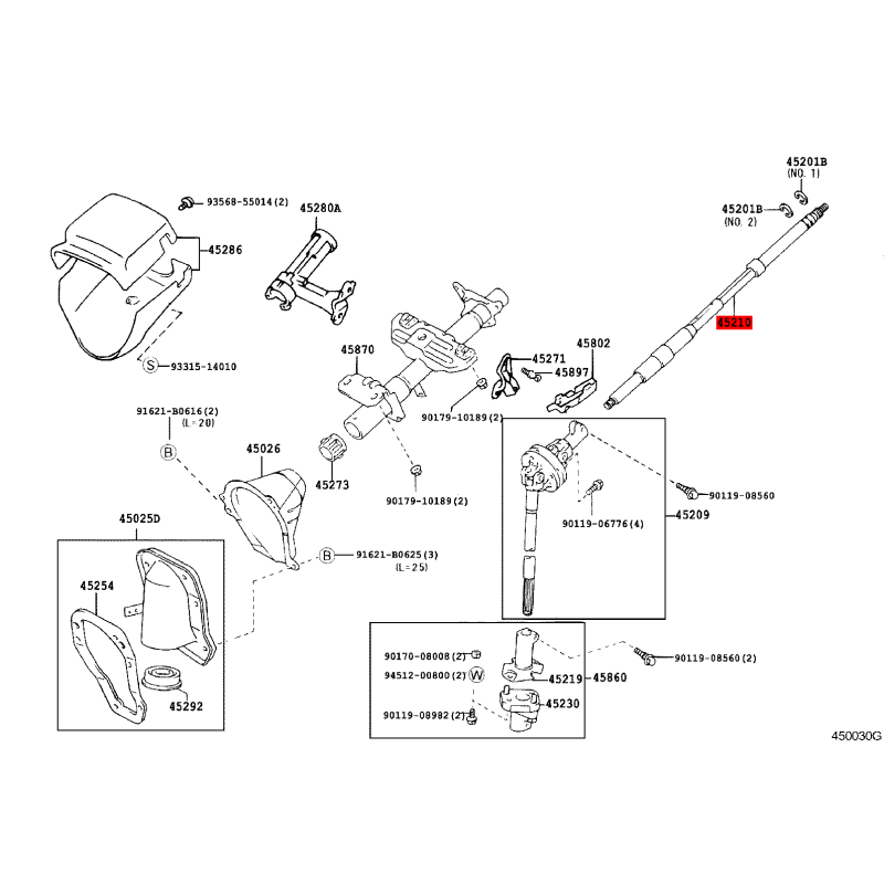 Upper Steering Column For Toyota Land Cruiser J9 - Original Toyota Land Cruiser