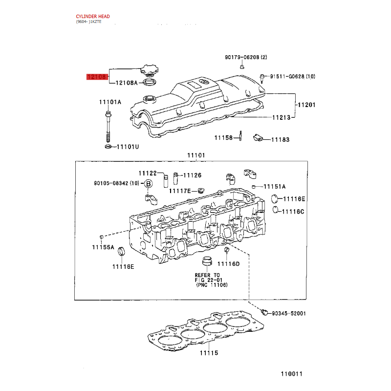 Bouchon de remplissage d'huile Pour Toyota Land Cruiser j7/8/9/10/Rav-4/4-Runner - Original Toyota Land Cruiser