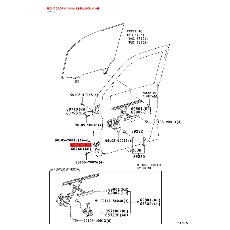 Lower right front door hinge assembly for Toyota Hilux Vigo - Original Toyota Land Cruiser