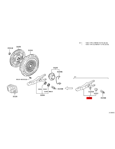 Gearbox fork for Toyota Hilux Vigo (type-B) -...