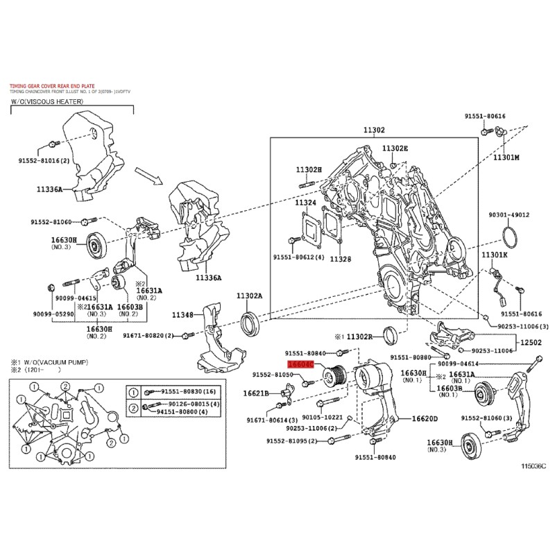 Polea correa servicio para toyota land cruiser J20 (N-2) - Original Toyota Land Cruiser