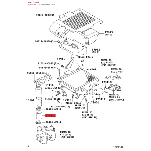 Mangueira intercooler N-2 Para Toyota Land...