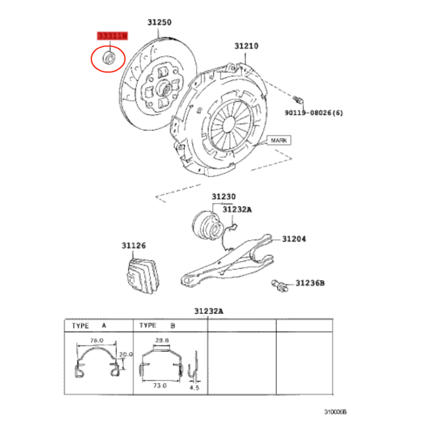COJINETE PRIMARIO EMBRAGUE J7/9/12/15 ORIGINAL TOYOTA LAND CRUISER