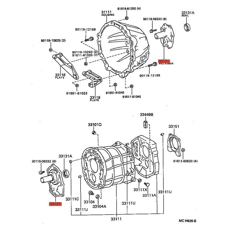 Vordergehäuse Getriebe 5-Gang, für Toyota Land Cruiser j7/9/12/ 4-runner/dyna - Original Toyota Land Cruiser