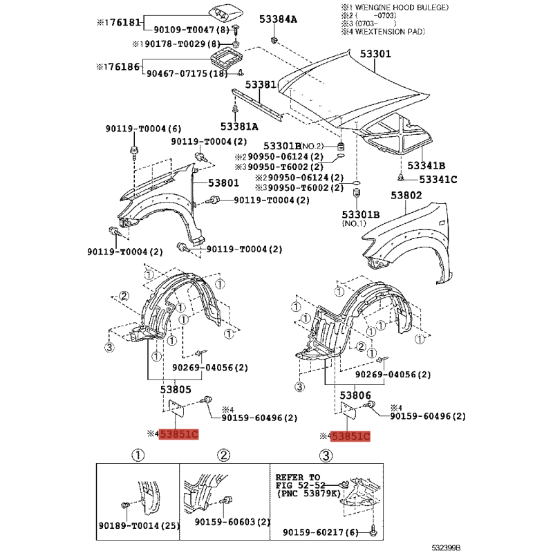 Front Fender Cover or Access Panel for Toyota Hilux Vigo - Original Toyota Land Cruiser