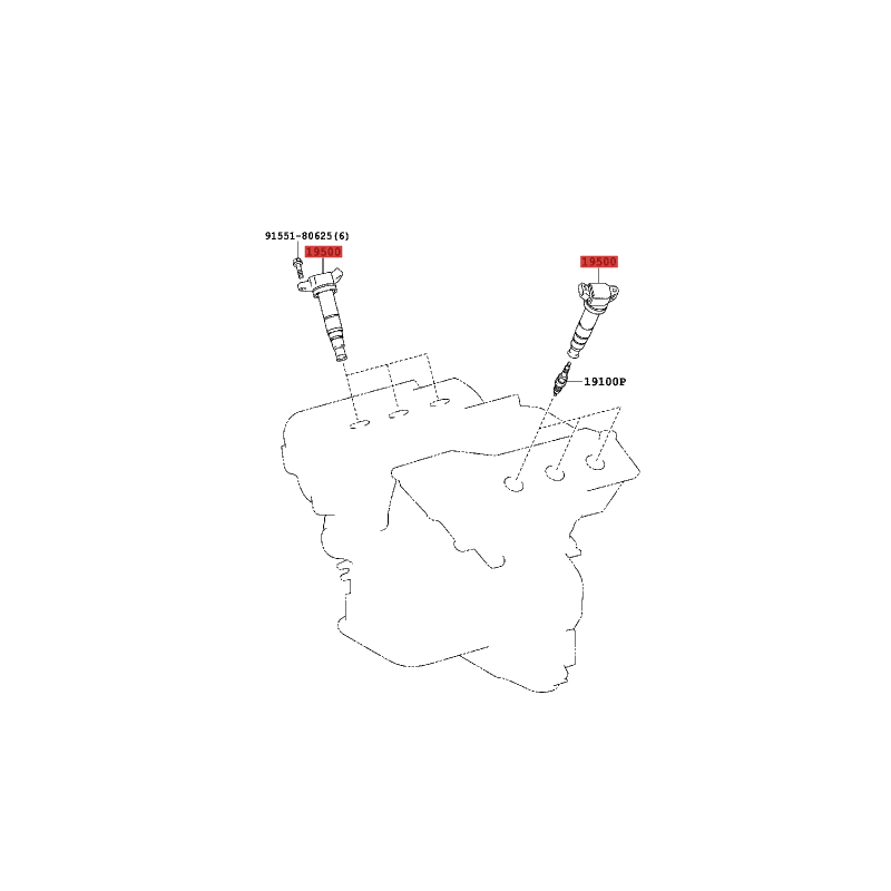 Bobina de ignição, motor 1GRFE, para Toyota Land Cruiser J12 / 15 / FJ - gasolina - Original Toyota Land Cruiser