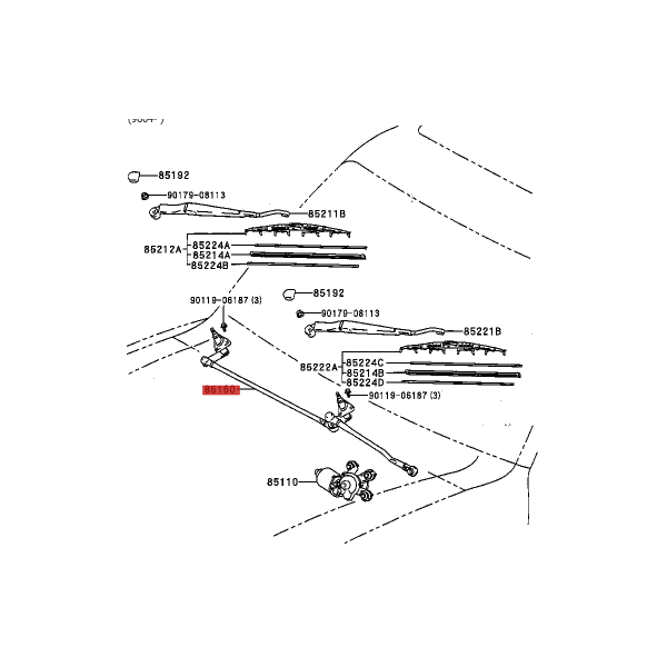 Vordere Scheibenwischer, Bewegungsmechanismus...