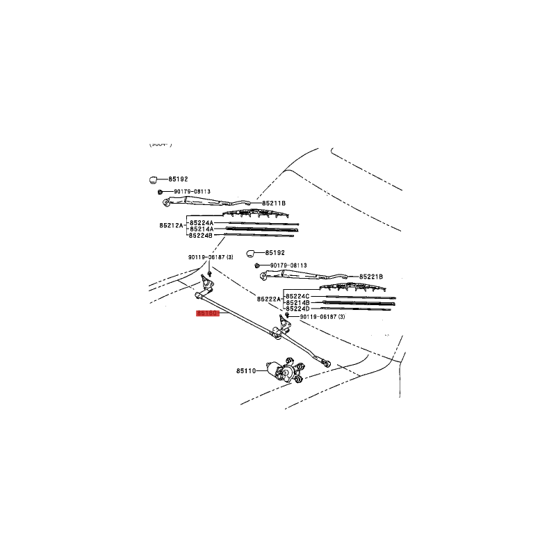 Front wipers, movement mechanism For Toyota Land Cruiser J9 - Original Toyota Land Cruiser