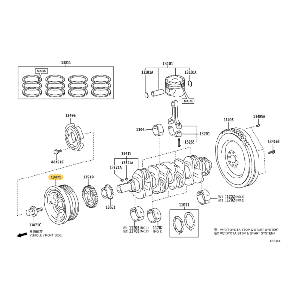 Polea de cigüeñal para Toyota Hilux Revo (GDJ)...