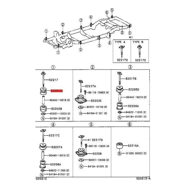 Silentblock Karosserie Nr.1 vorderer oberer für...