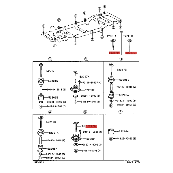 Bullone, silentblock carrozzeria n°5...