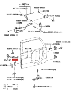Tope Cierre portón trasero Para Toyota Land Cruiser J9 -... 2