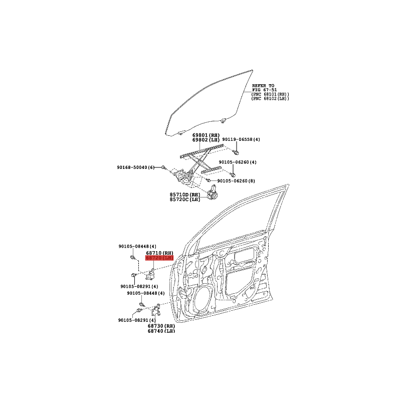 Gruppo cerniera, porta anteriore superiore sinistra per Toyota Land Cruiser j15/j20/rav4/hilux - Originale Toyota Land Cruiser