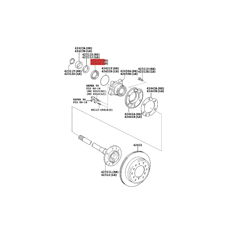 Hintere innere Achsdichtung für Toyota Land Cruiser J12 / 15 / FJ Cruiser - Original Toyota Land Cruiser