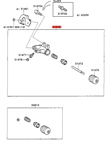 Cilindro receptor de embreagem para Toyota Rav4...