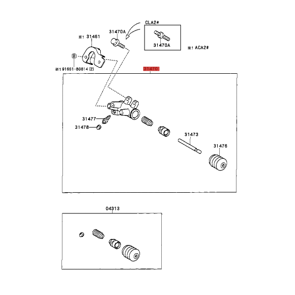 Kupplungsnehmerzylinder für Toyota Rav4 -...