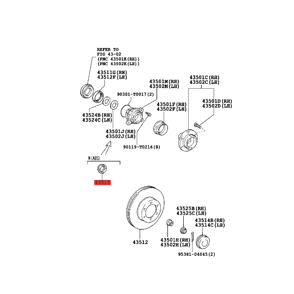 ABS-Zahnring vorne für Toyota Hilux Vigo -...