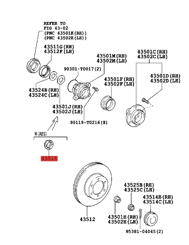 Front ABS tone ring for Toyota Hilux Vigo -...