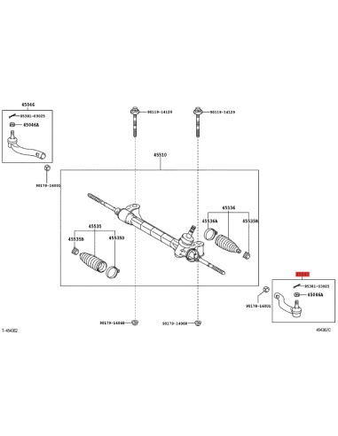 Left Steering Rack End, for Toyota Rav4 (2005...