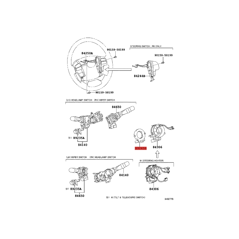 Capteur d'angle de volant pour Toyota Land Cruiser j20 - Original Toyota Land Cruiser