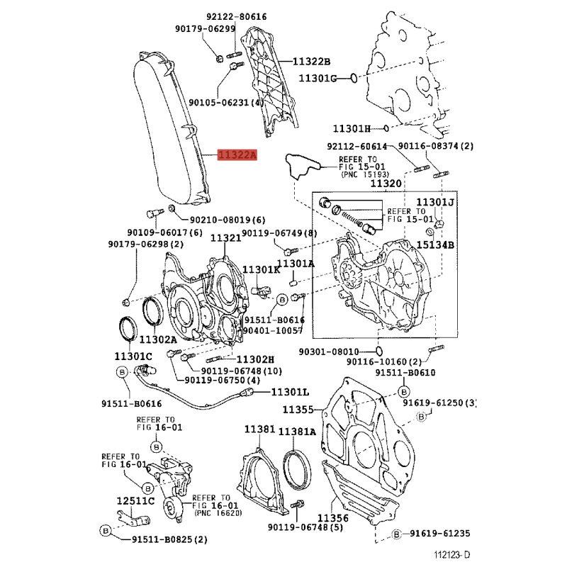Tampa de cobertura de distribuição N-1 para Toyota Land Cruiser J9/12/15/HILUX - Original Toyota Land Cruiser