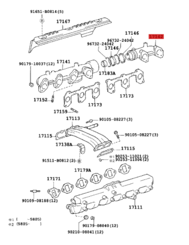 COLECTOR ESCAPE J-8 12V (2 cilindros)