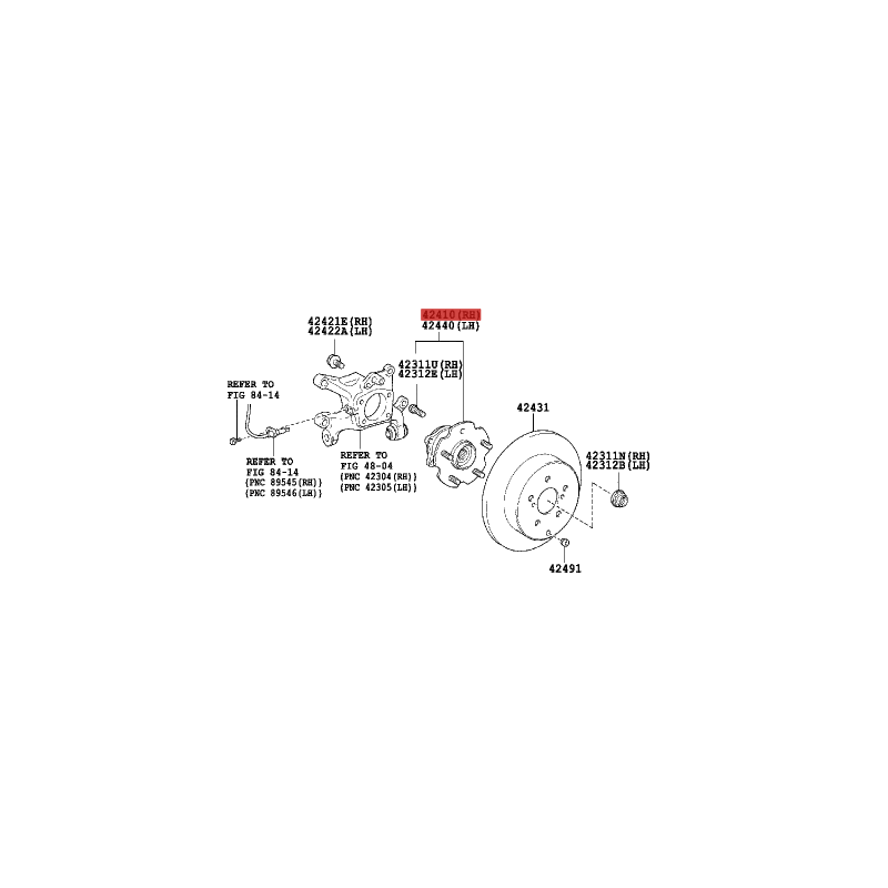 Cuscinetto mozzo posteriore per Toyota Rav4 (posteriore 2005) - Originale Toyota Land Cruiser