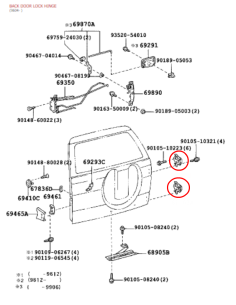 Rear Tailgate Hinge For Toyota RAV-4 (2005 to 2012) -... 2
