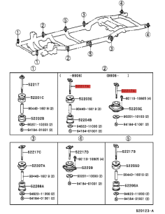 Bolt, body silentblock No.2, for Toyota Land Cruiser J9 -... 2