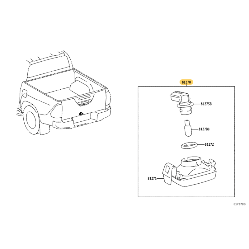 Kennzeichenleuchtenhalterungssatz für Toyota Hilux Revo - Original Toyota Land Cruiser
