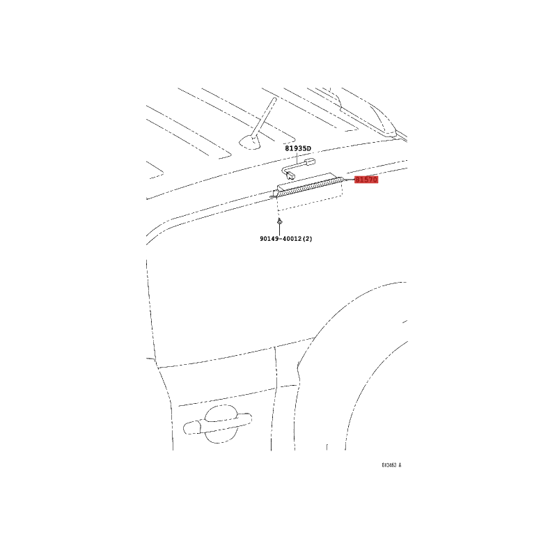 Dritte Bremsleuchte, Heckklappe für Toyota Rav-4 - Original Toyota Land Cruiser