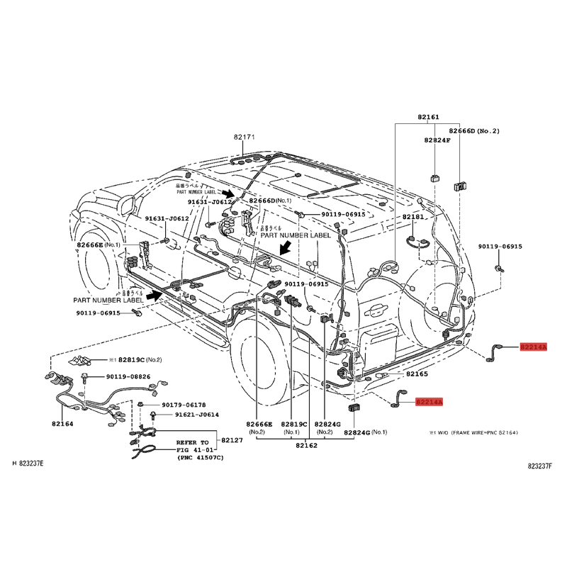 Verkabelung für hinteren Nebelscheinwerfer, Für Toyota Land Cruiser J12 - Original Toyota Land Cruiser